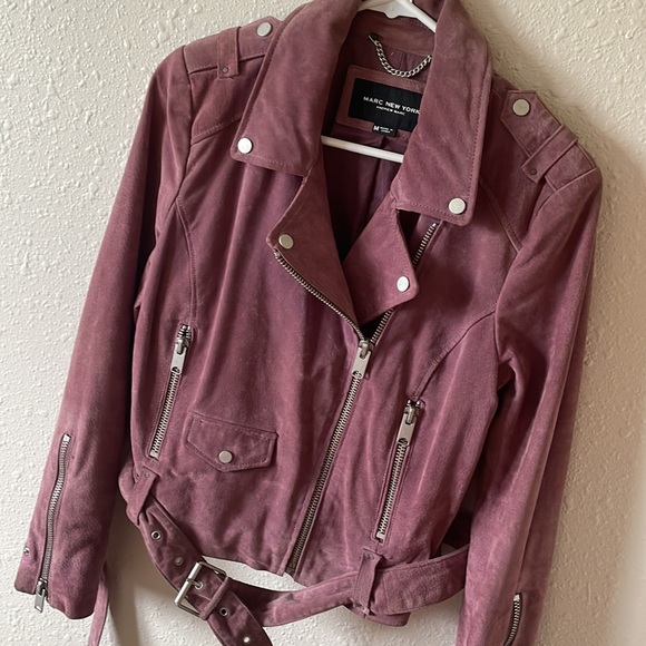 Andrew Marc New York Sabrina Suede Moto Jacket - Picture 12 of 12